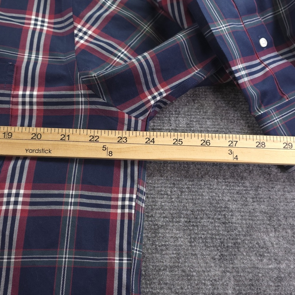 Brooks Brothers Shirt Large Non Iron Red Blue Green Plaid Long Sleeve Button - Picture 4 of 7